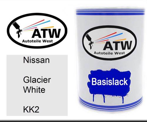 Nissan, Glacier White, KK2: 500ml Lackdose, von ATW Autoteile West.